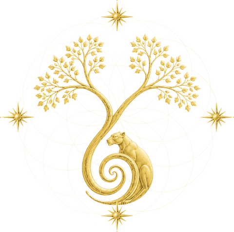 Andara jaguar and tree of life emblem