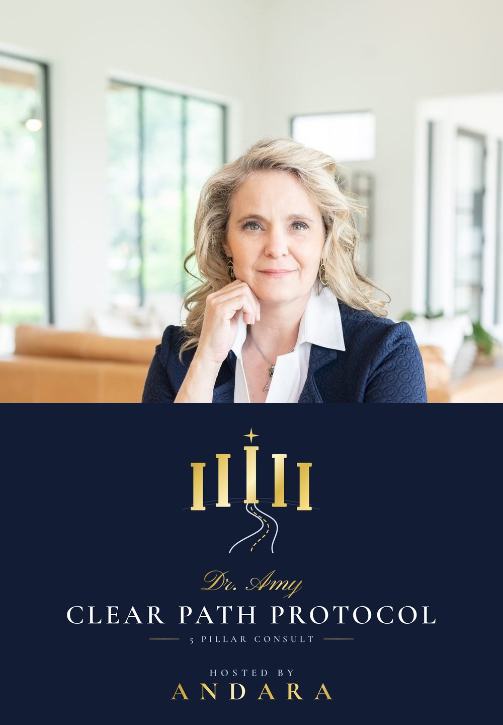 Dr. Amy with the CLEAR PATH PROTOCOL logo